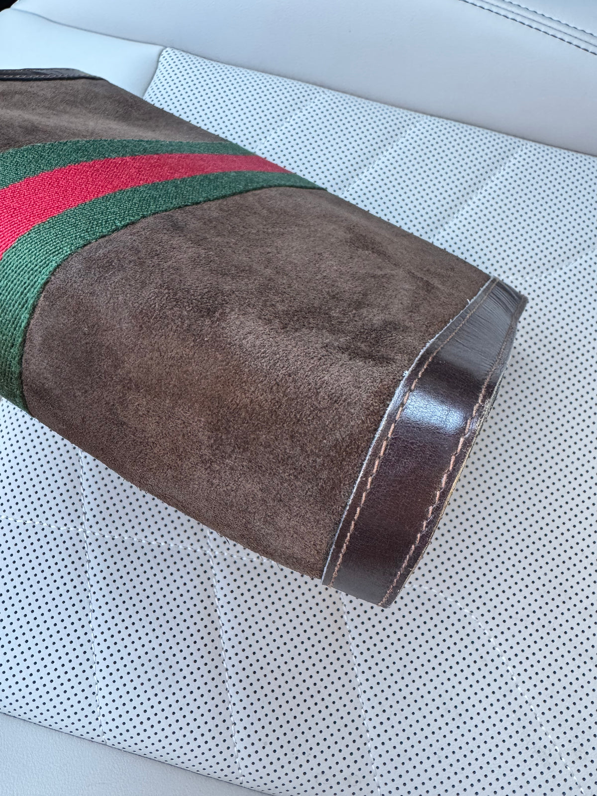 Vintage Gucci Brown Suede Clutch