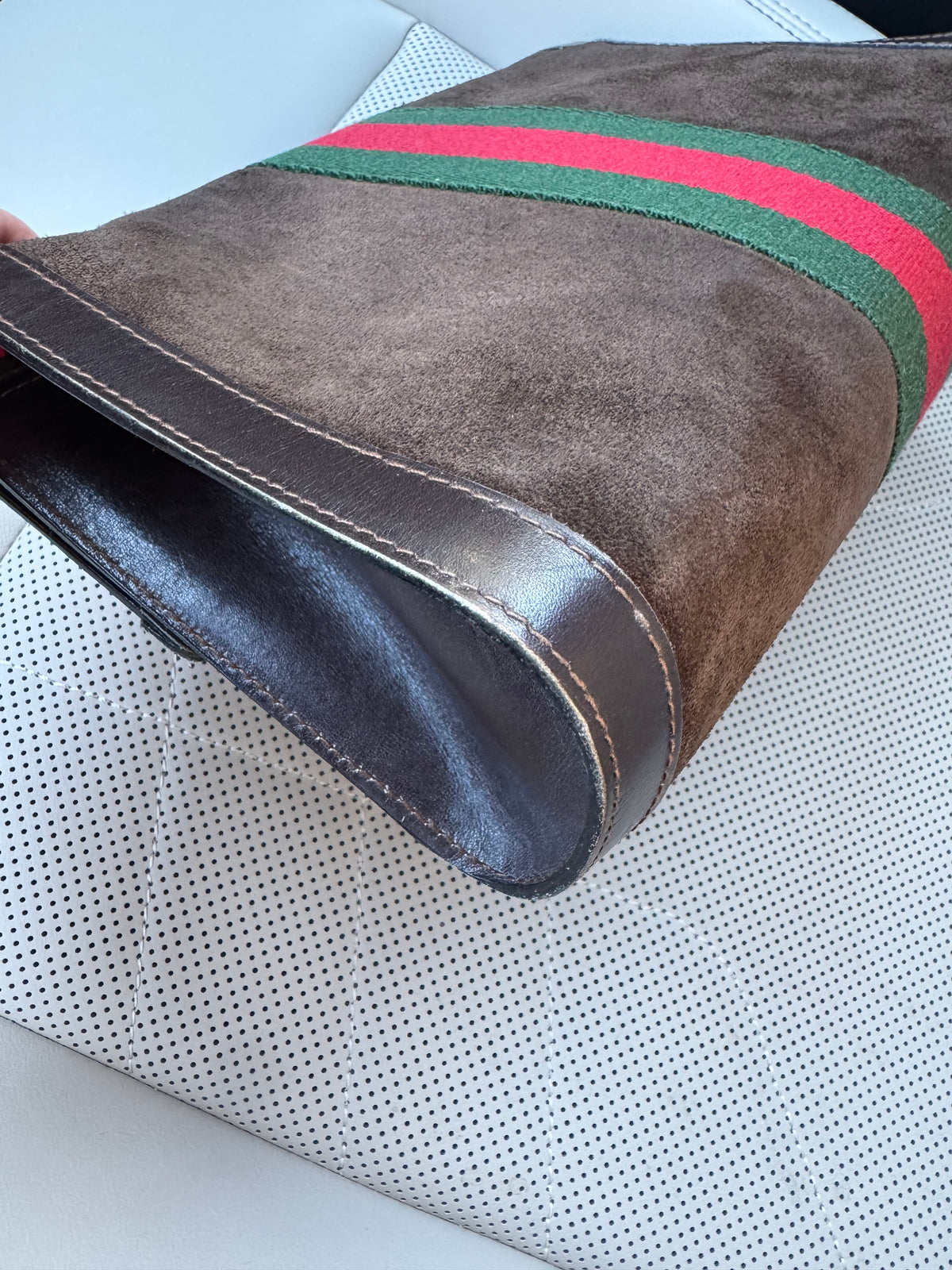 Vintage Gucci Brown Suede Clutch