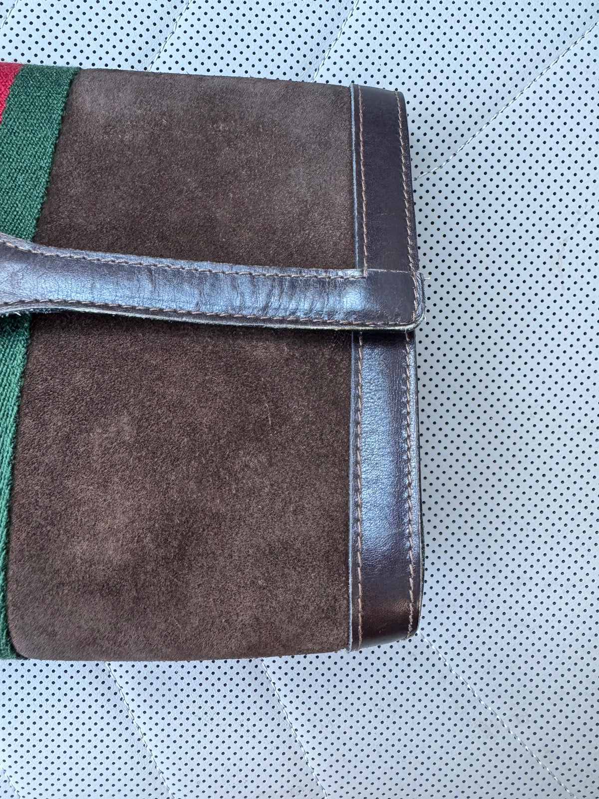 Vintage Gucci Brown Suede Clutch