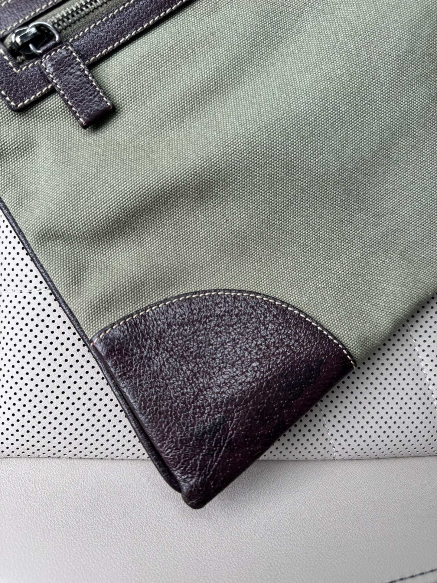 Vintage Prada Olive Canvas Tote