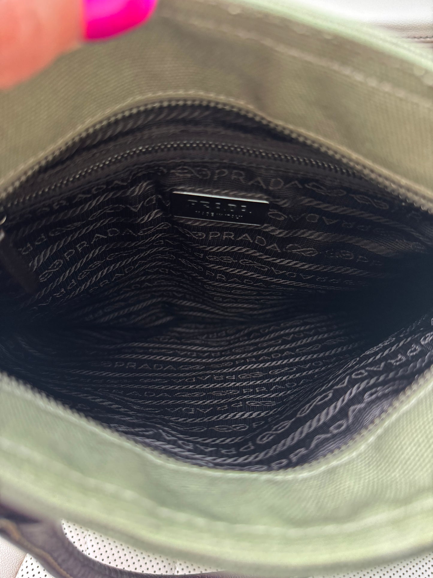 Vintage Prada Olive Canvas Tote