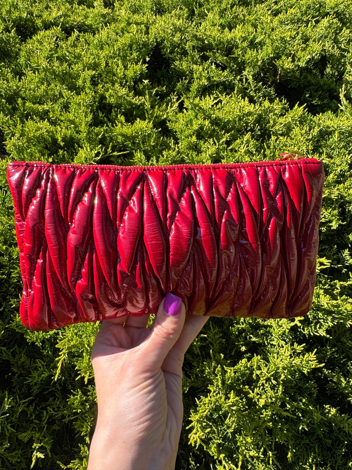 Miu Miu Red Patent Leather Clutch/Wristlet