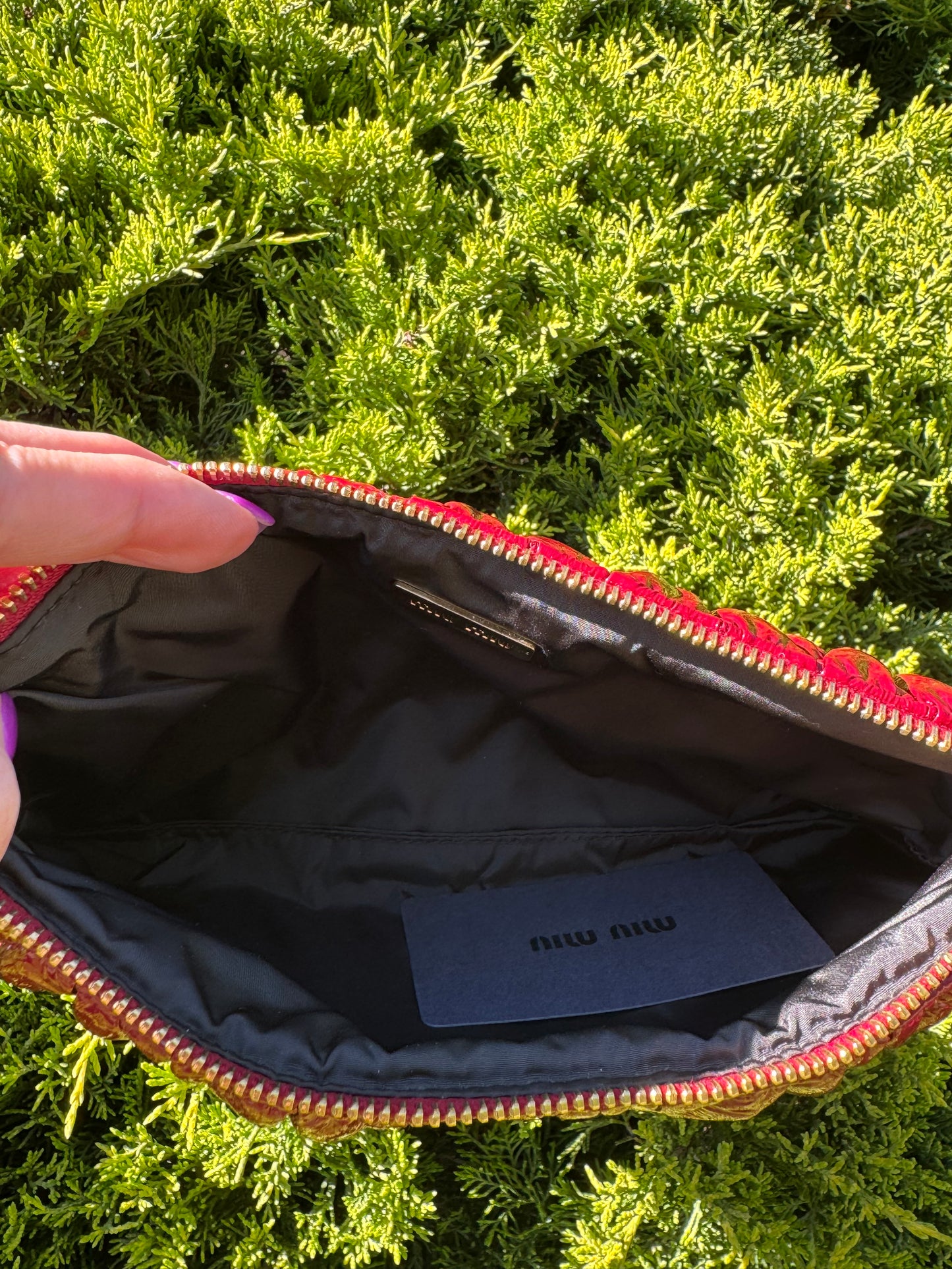Miu Miu Red Patent Leather Clutch/Wristlet