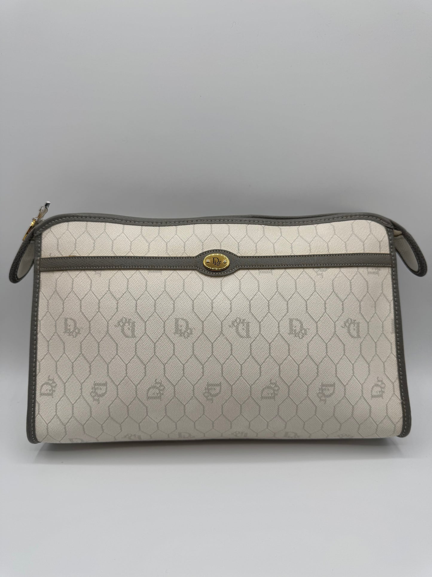 Vintage Dior White Clutch/Makeup Bag