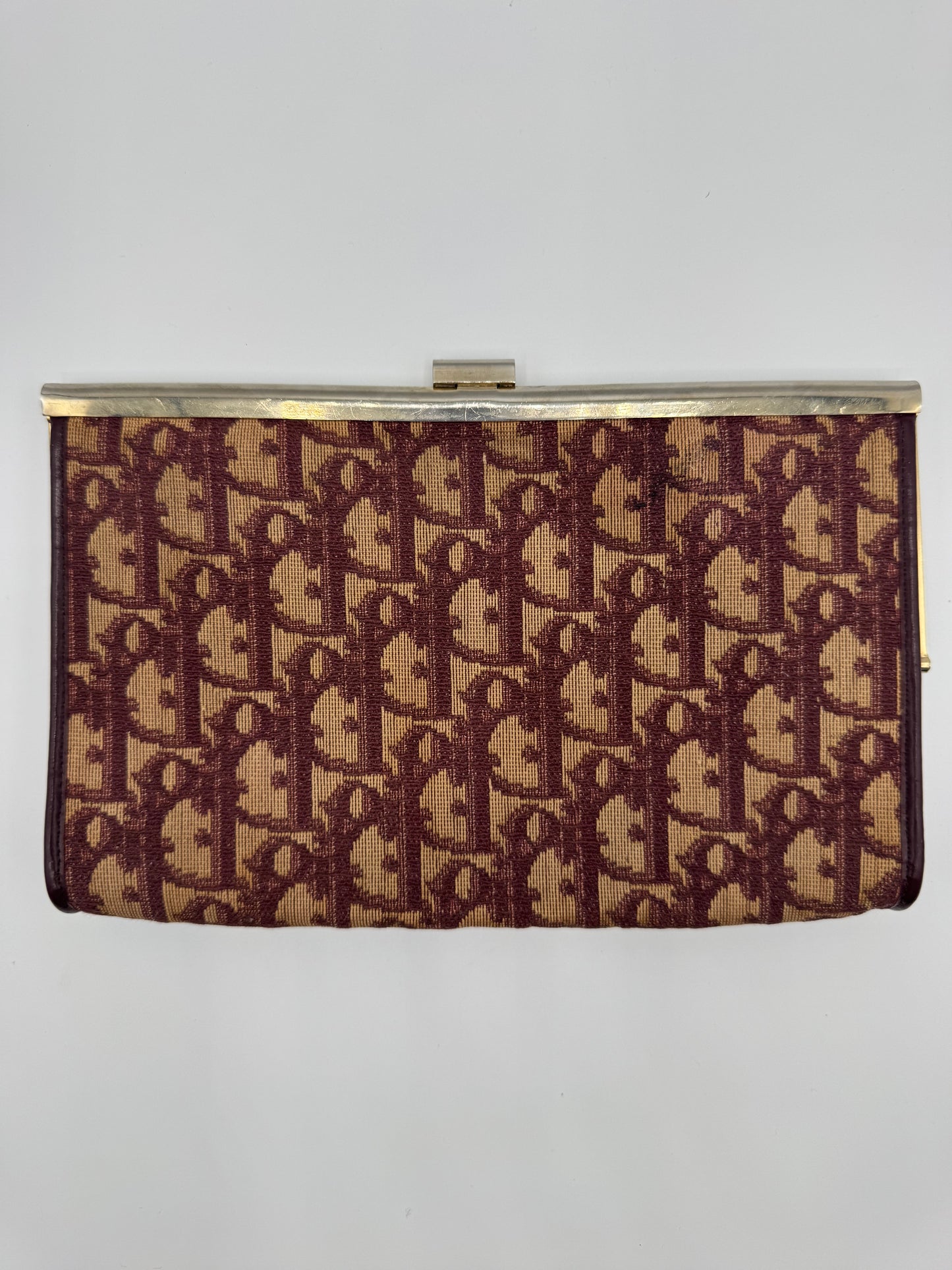 Vintage Dior Burgundy Trotter Clutch