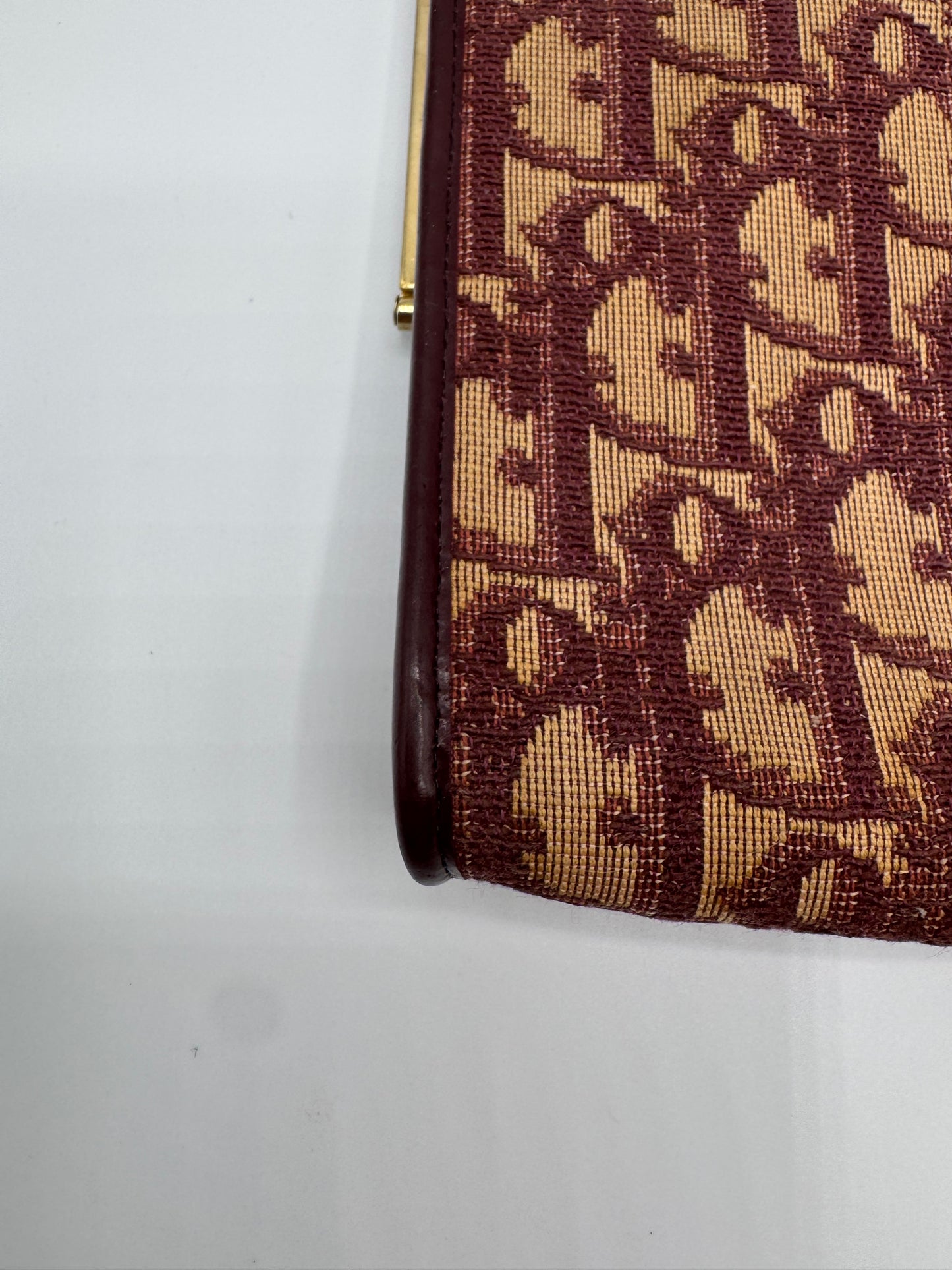 Vintage Dior Burgundy Trotter Clutch