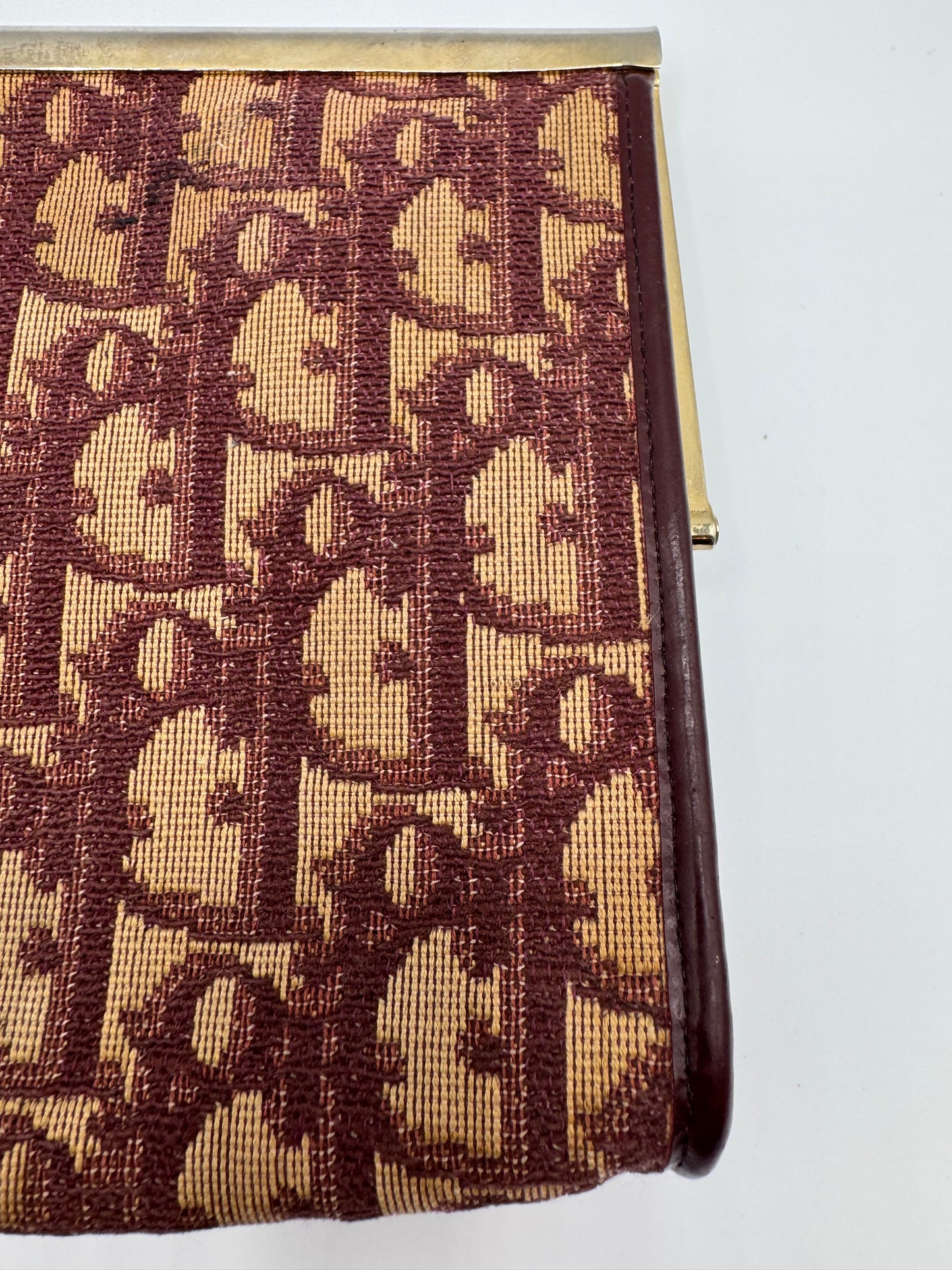 Vintage Dior Burgundy Trotter Clutch