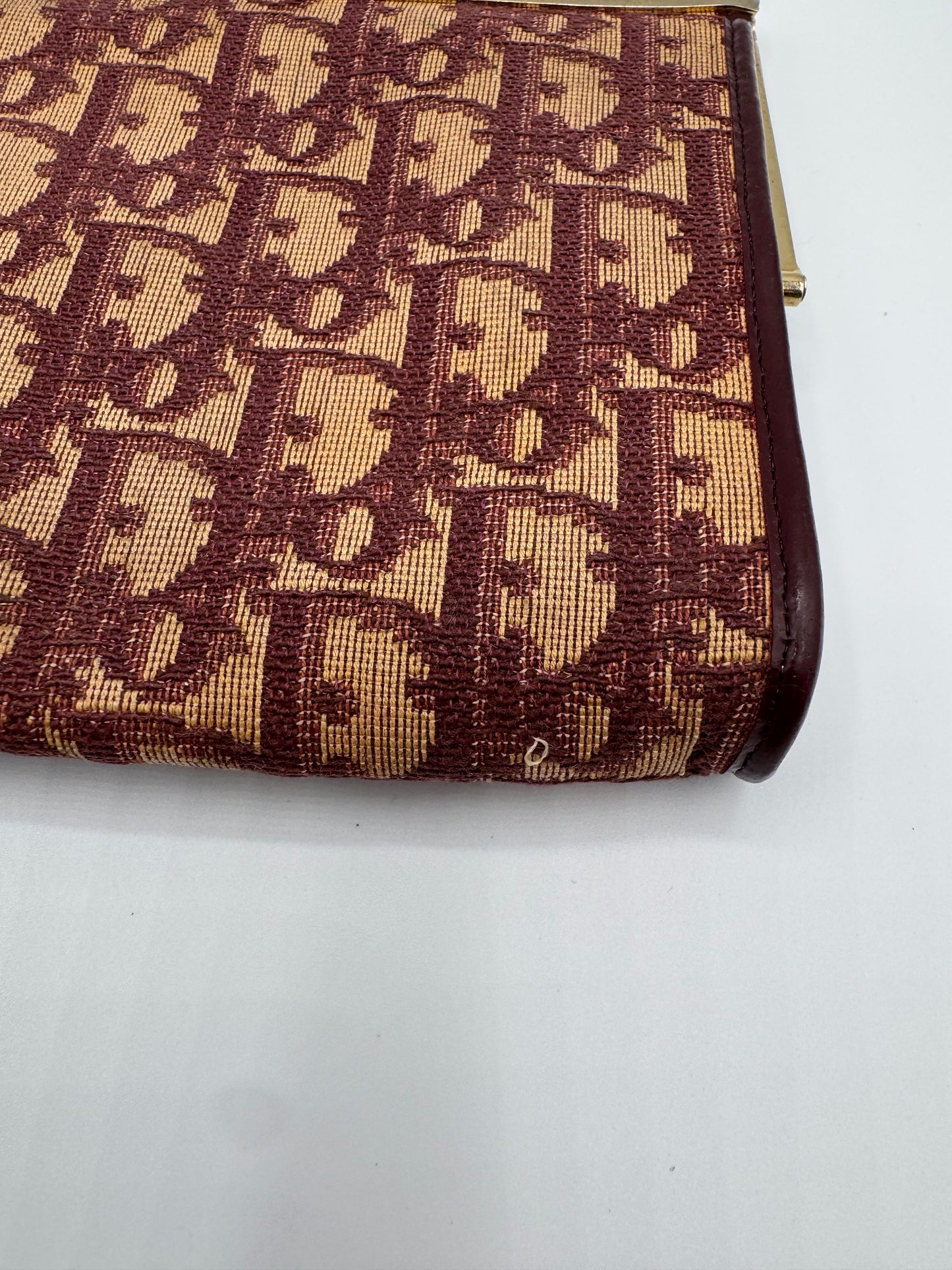 Vintage Dior Burgundy Trotter Clutch