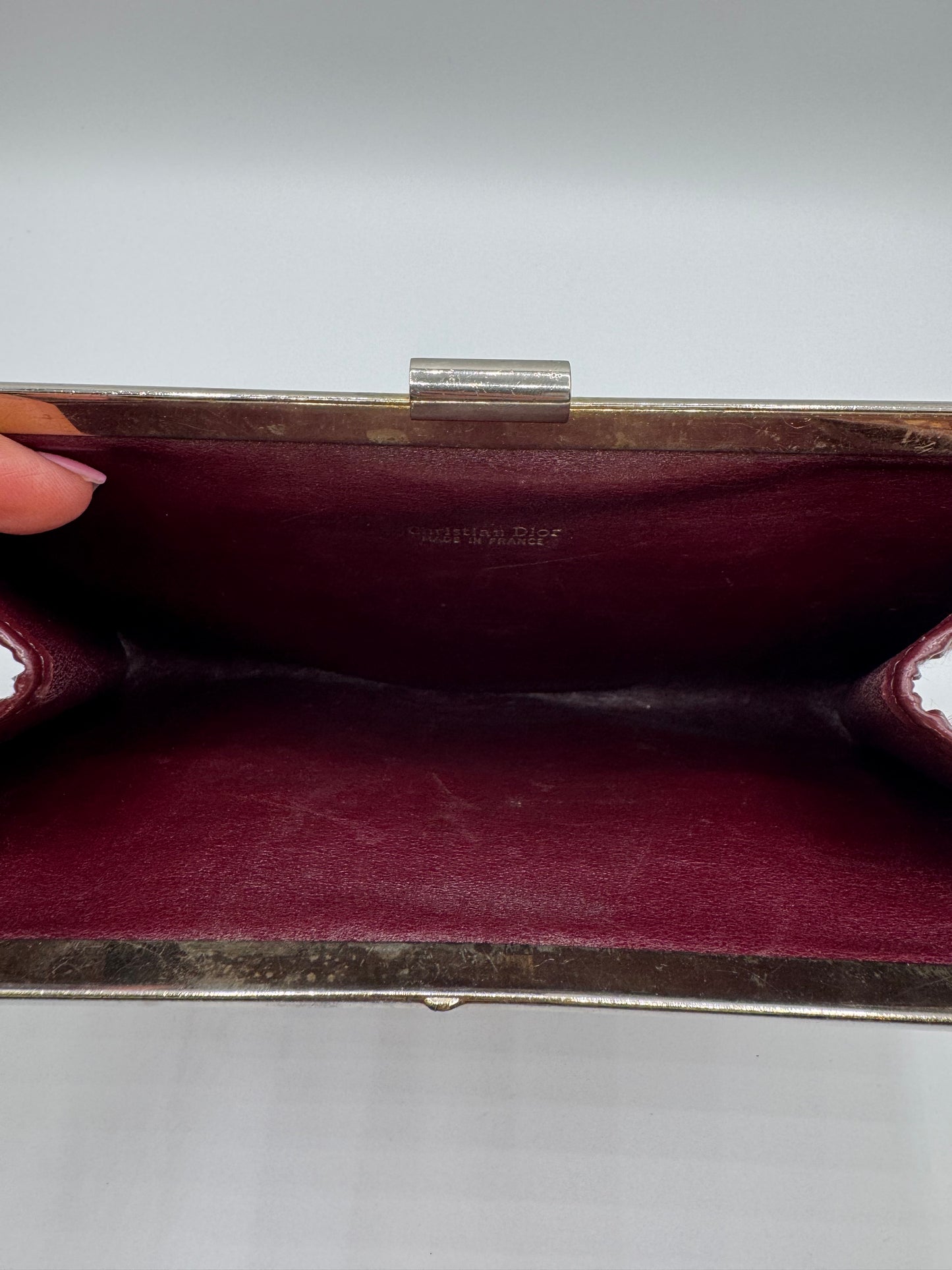 Vintage Dior Burgundy Trotter Clutch