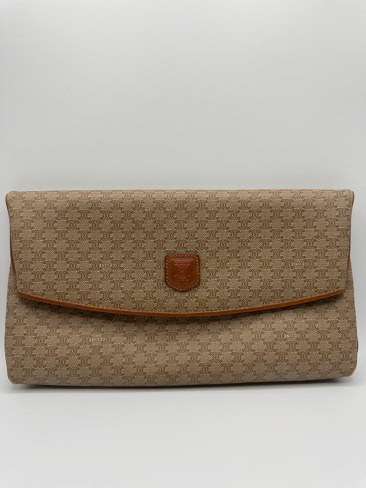 Vintage Celine Macadam Clutch- Tan