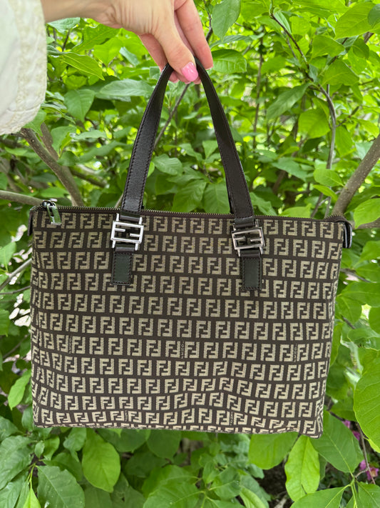 Vintage Fendi Zucchino Tote Bag