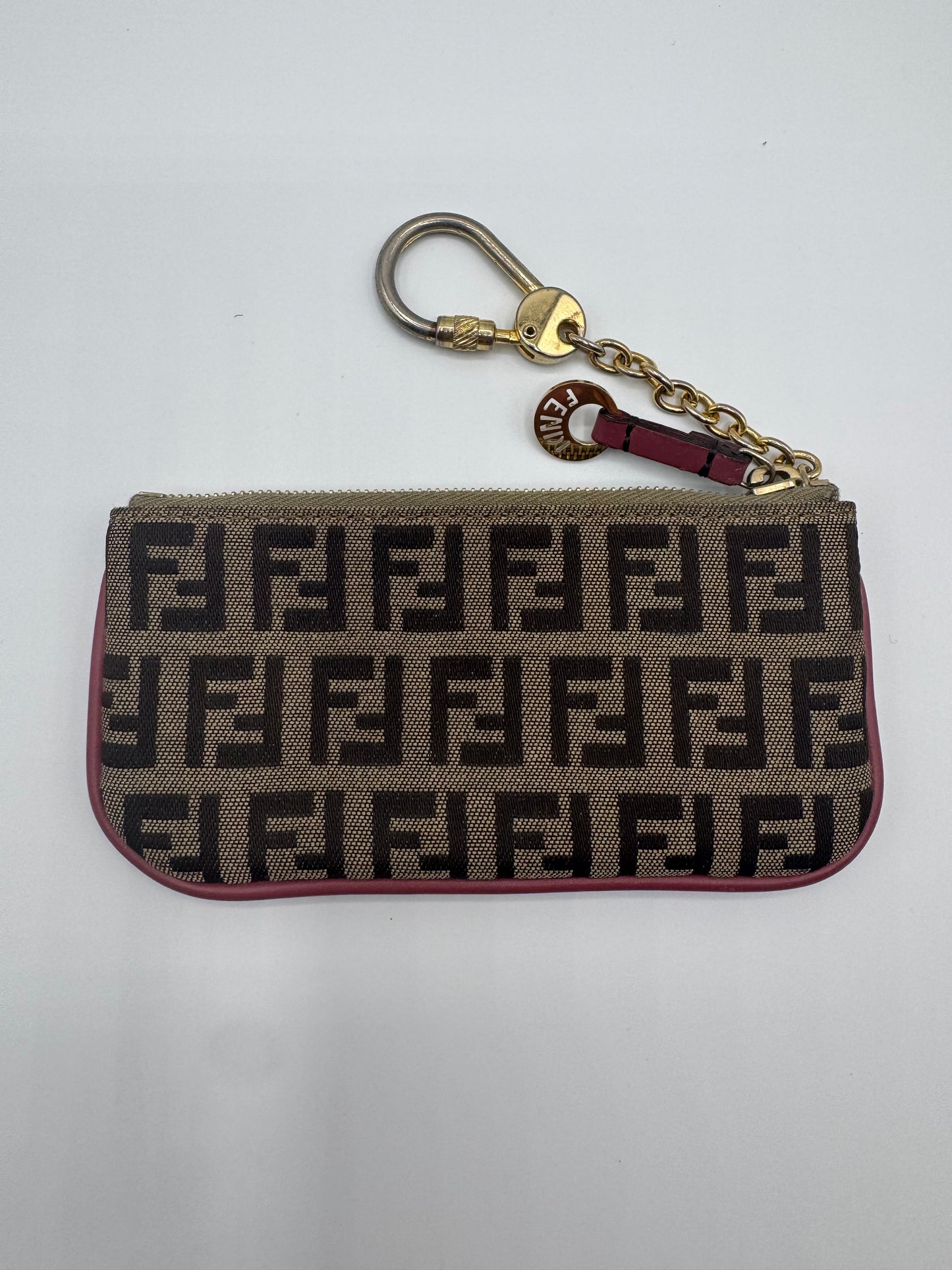 Vintage Fendi Pink & Tan Key Pouch