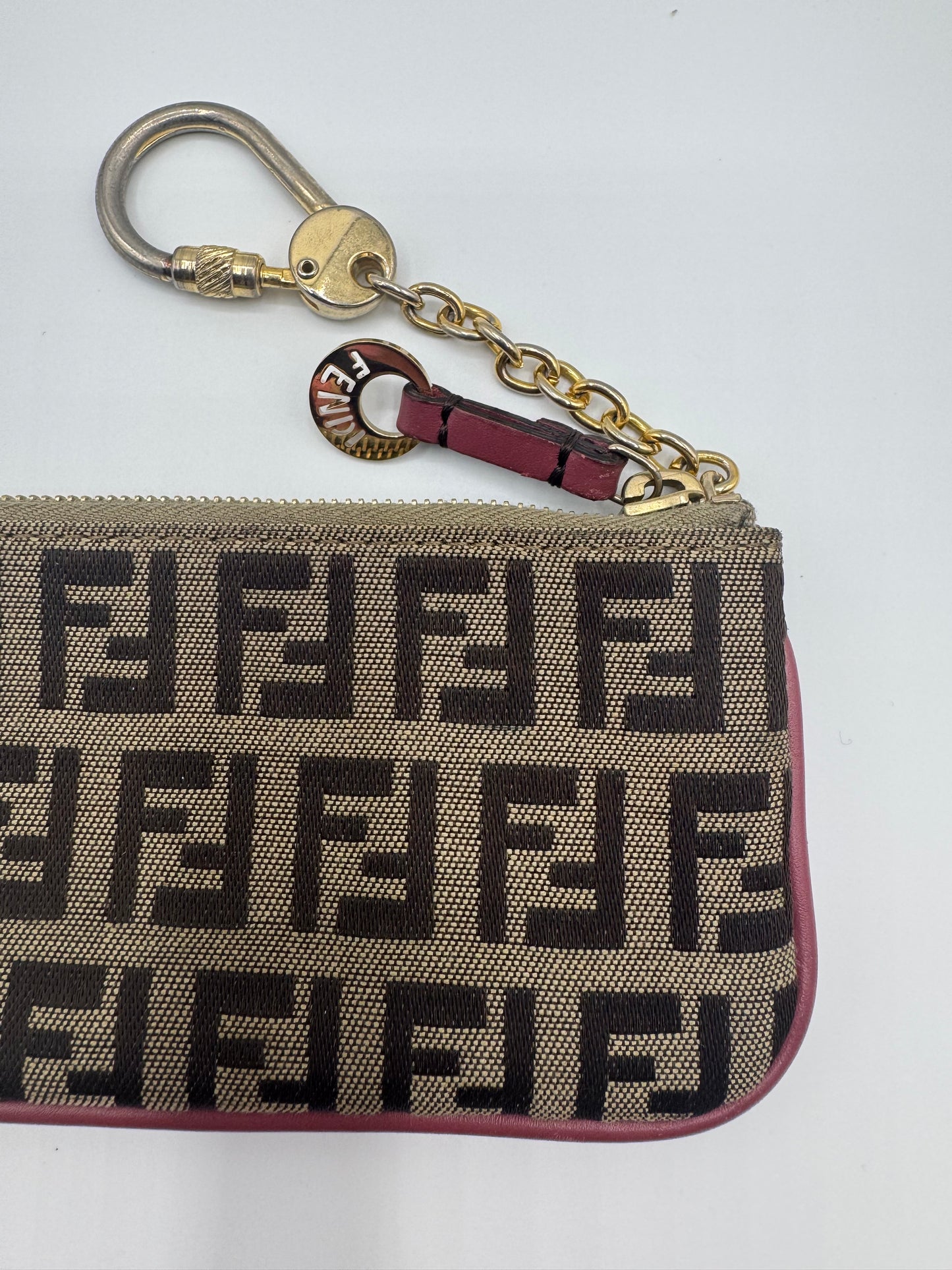 Vintage Fendi Pink & Tan Key Pouch