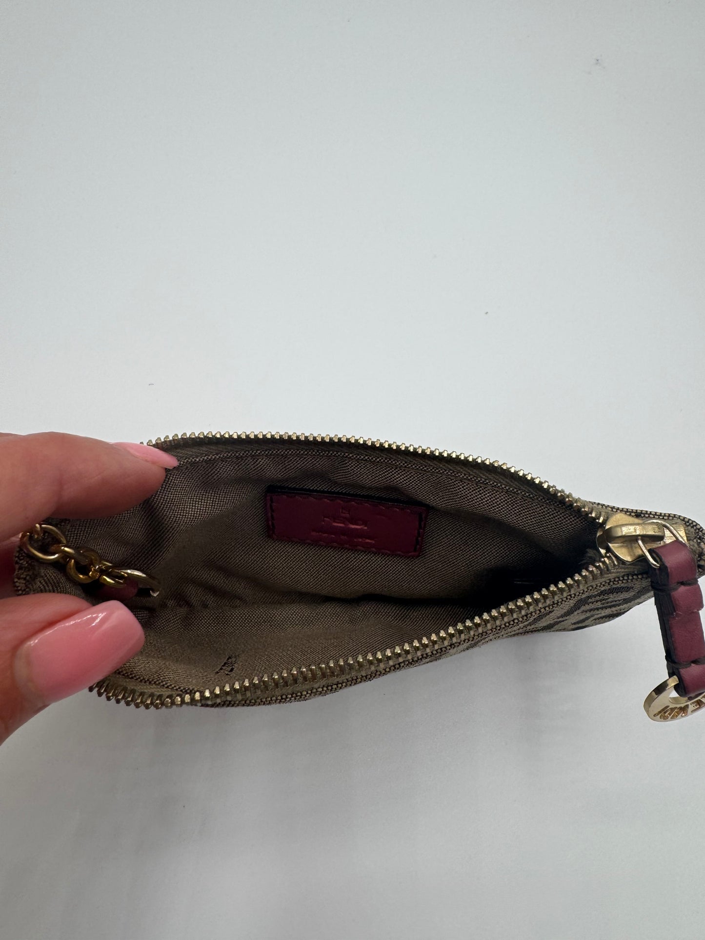 Vintage Fendi Pink & Tan Key Pouch