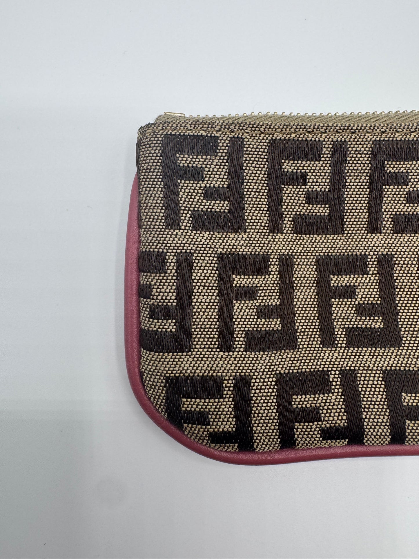 Vintage Fendi Pink & Tan Key Pouch