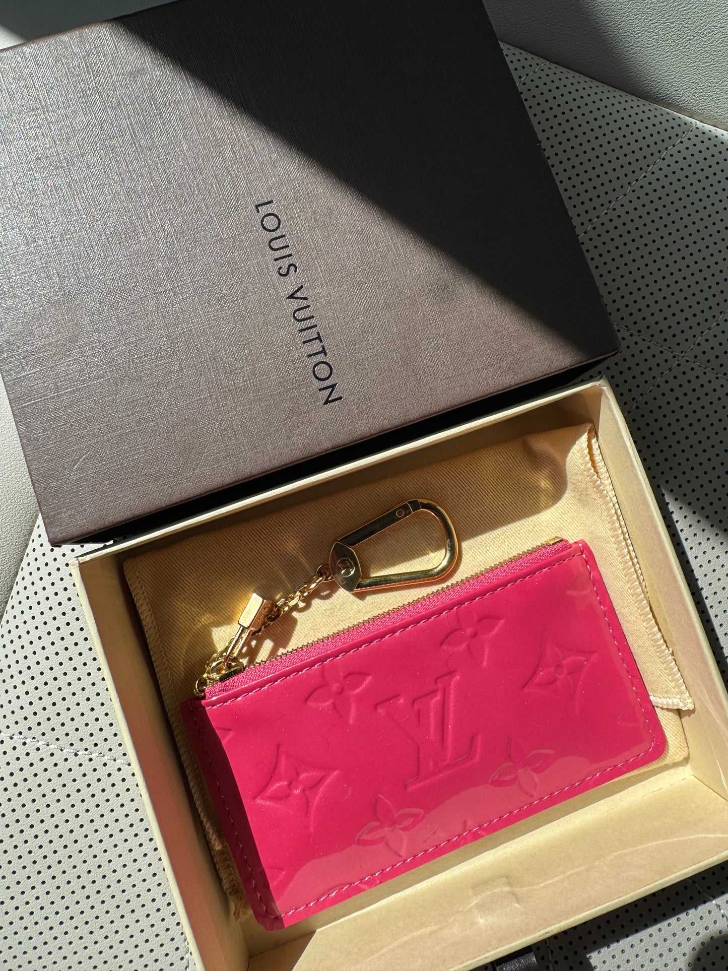 Vintage LV Pink Vernis Key Pouch