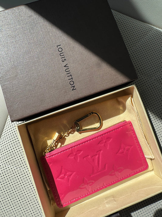 Vintage LV Pink Vernis Key Pouch