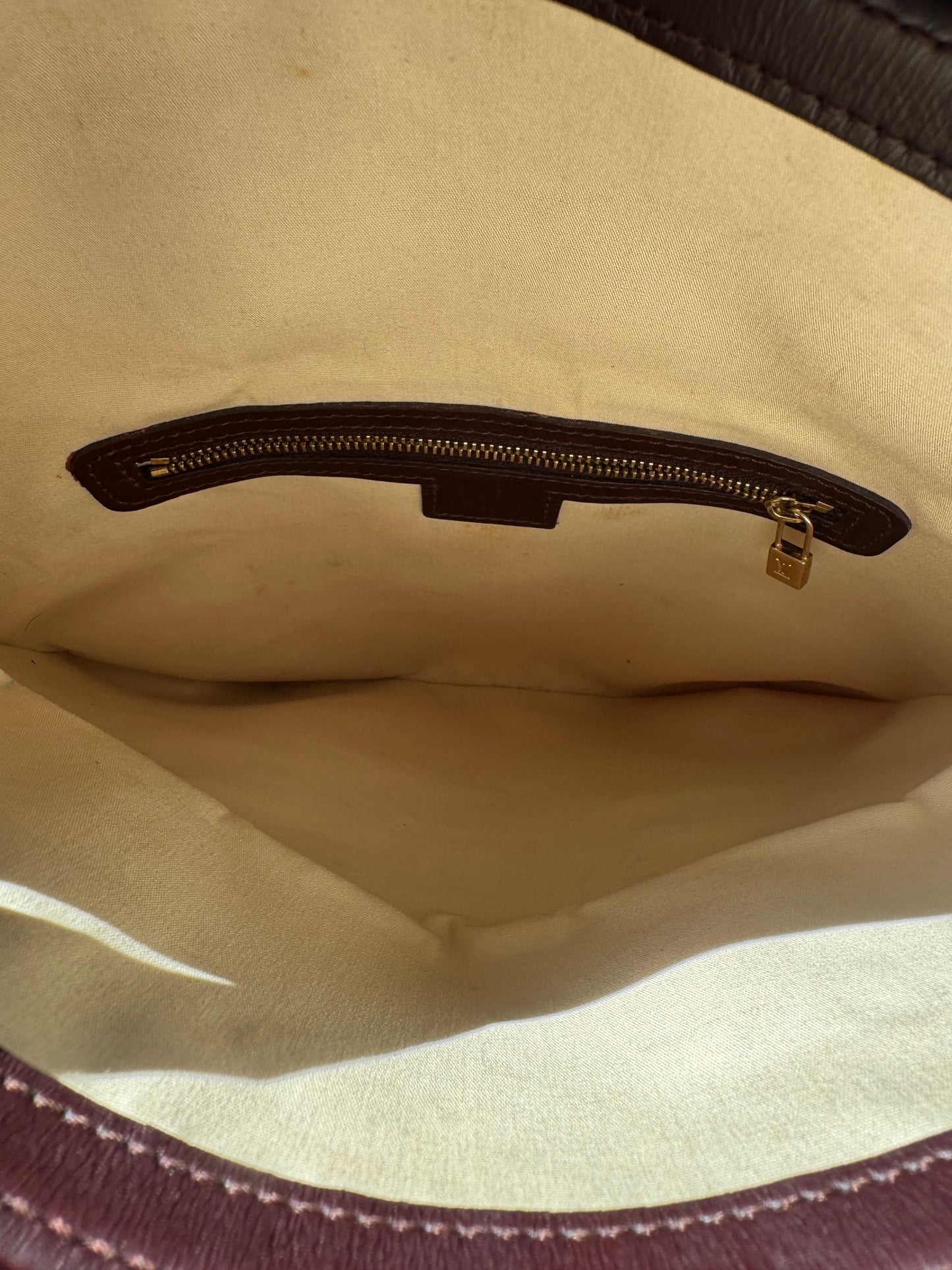 Vintage LV Denim Burgundy Tote