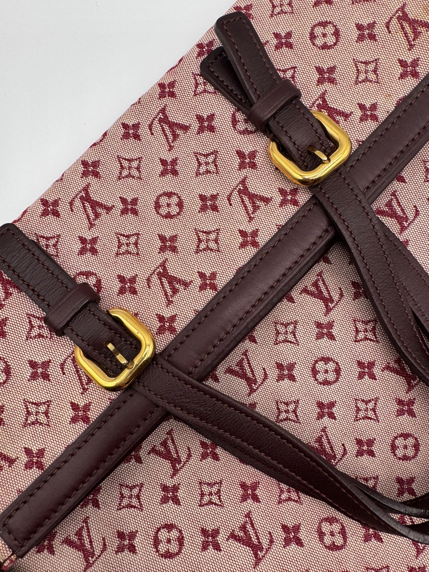 Vintage LV Denim Burgundy Tote