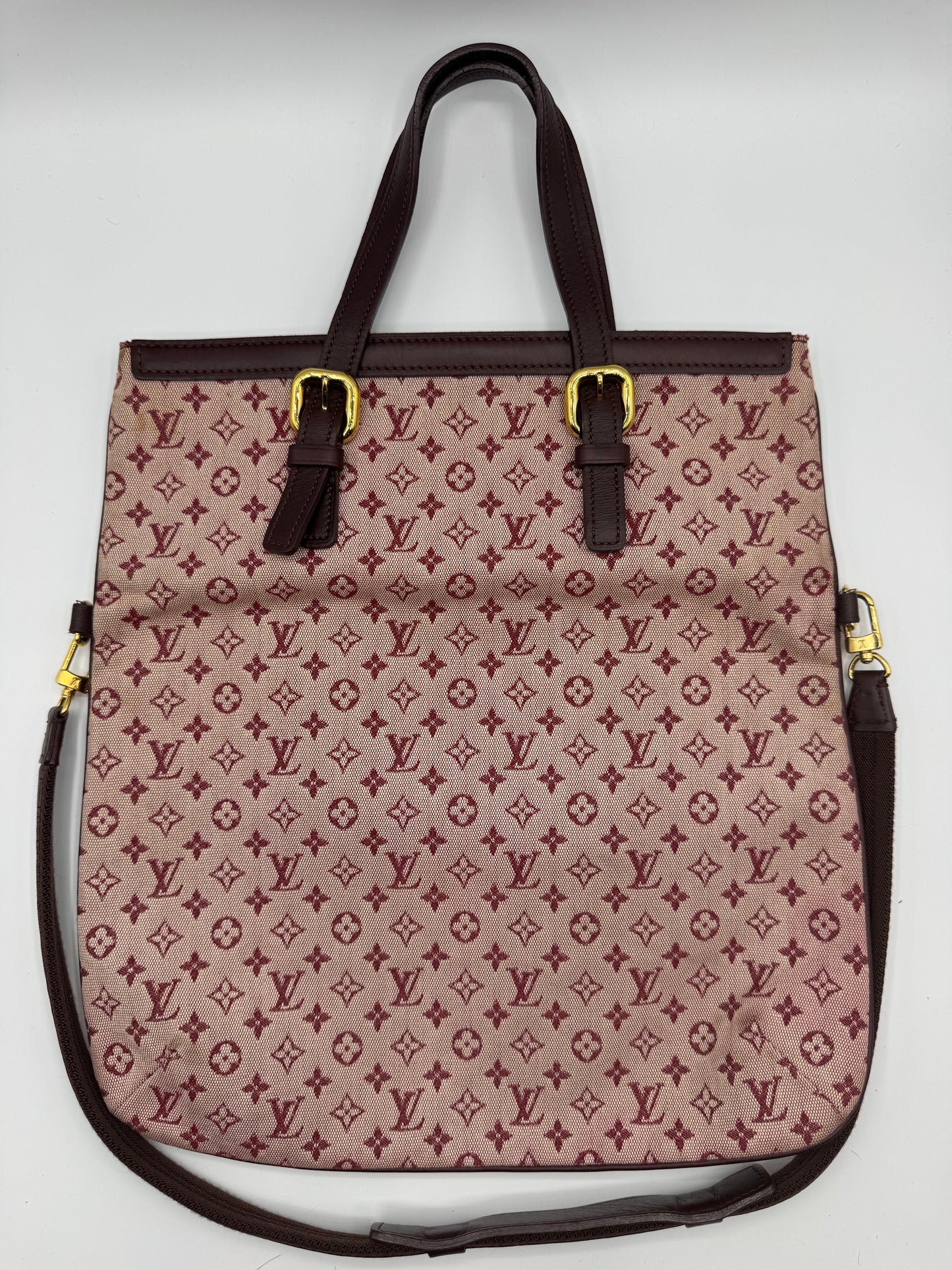 Vintage LV Denim Burgundy Tote