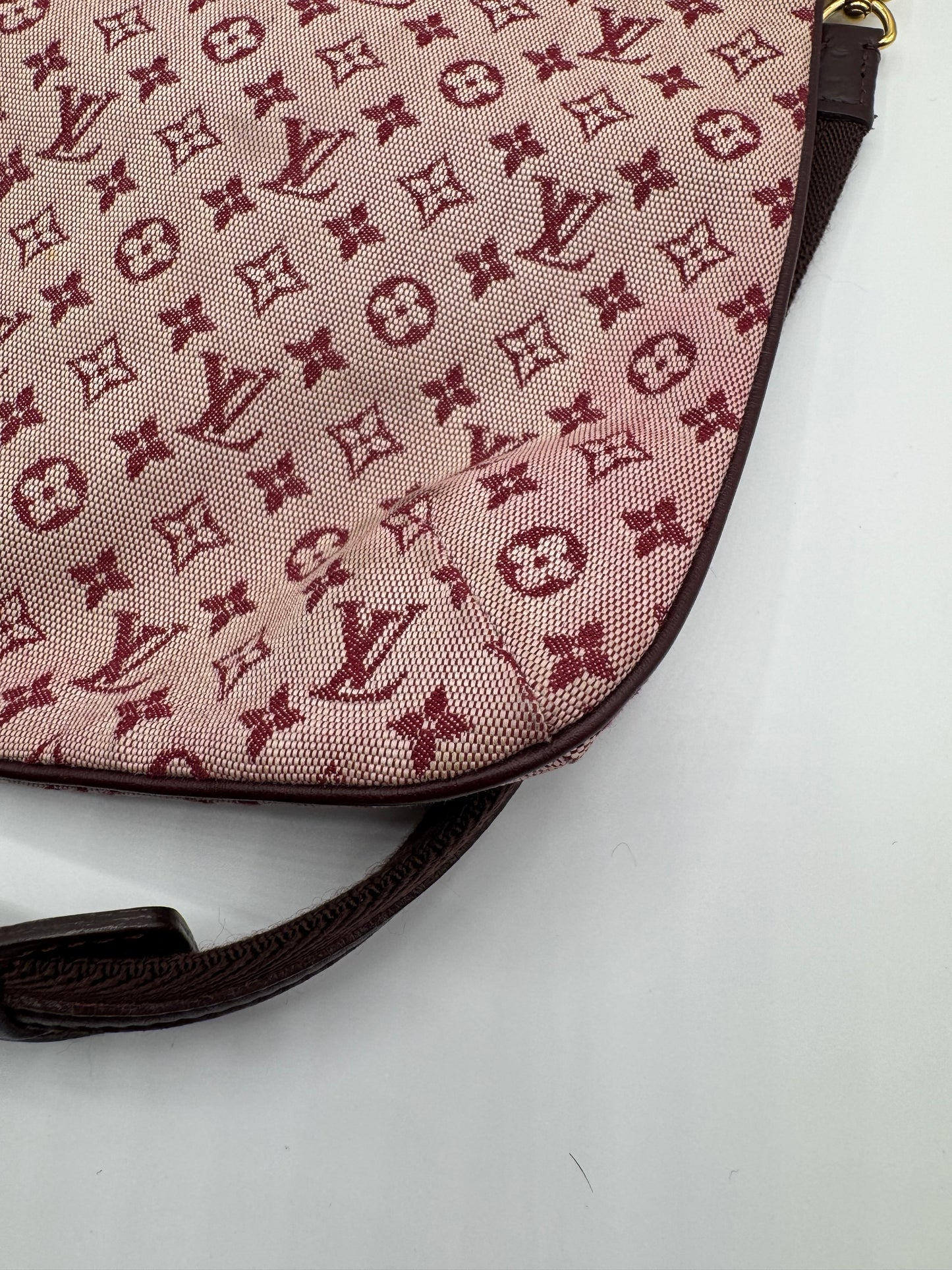 Vintage LV Denim Burgundy Tote