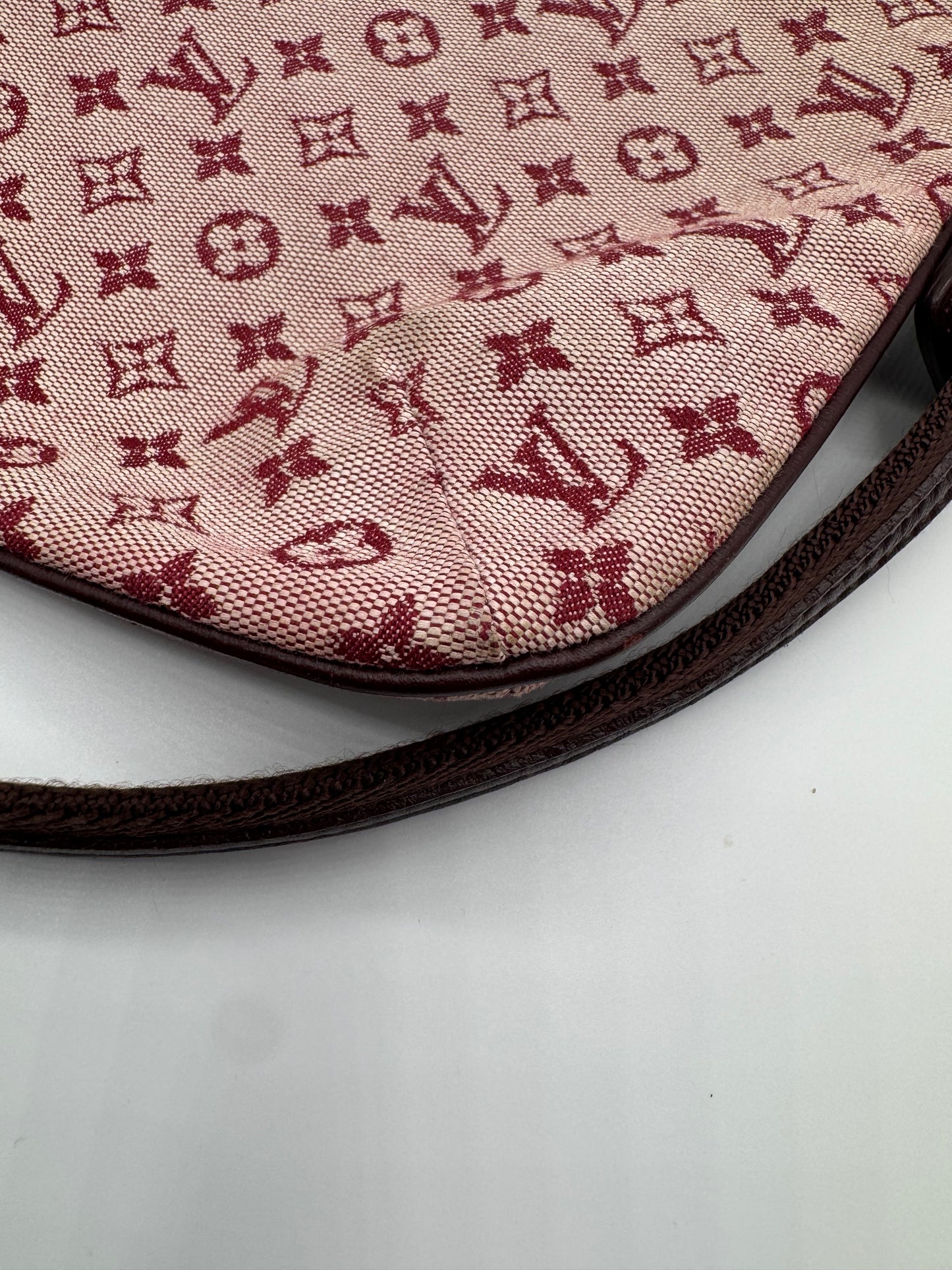Vintage LV Denim Burgundy Tote