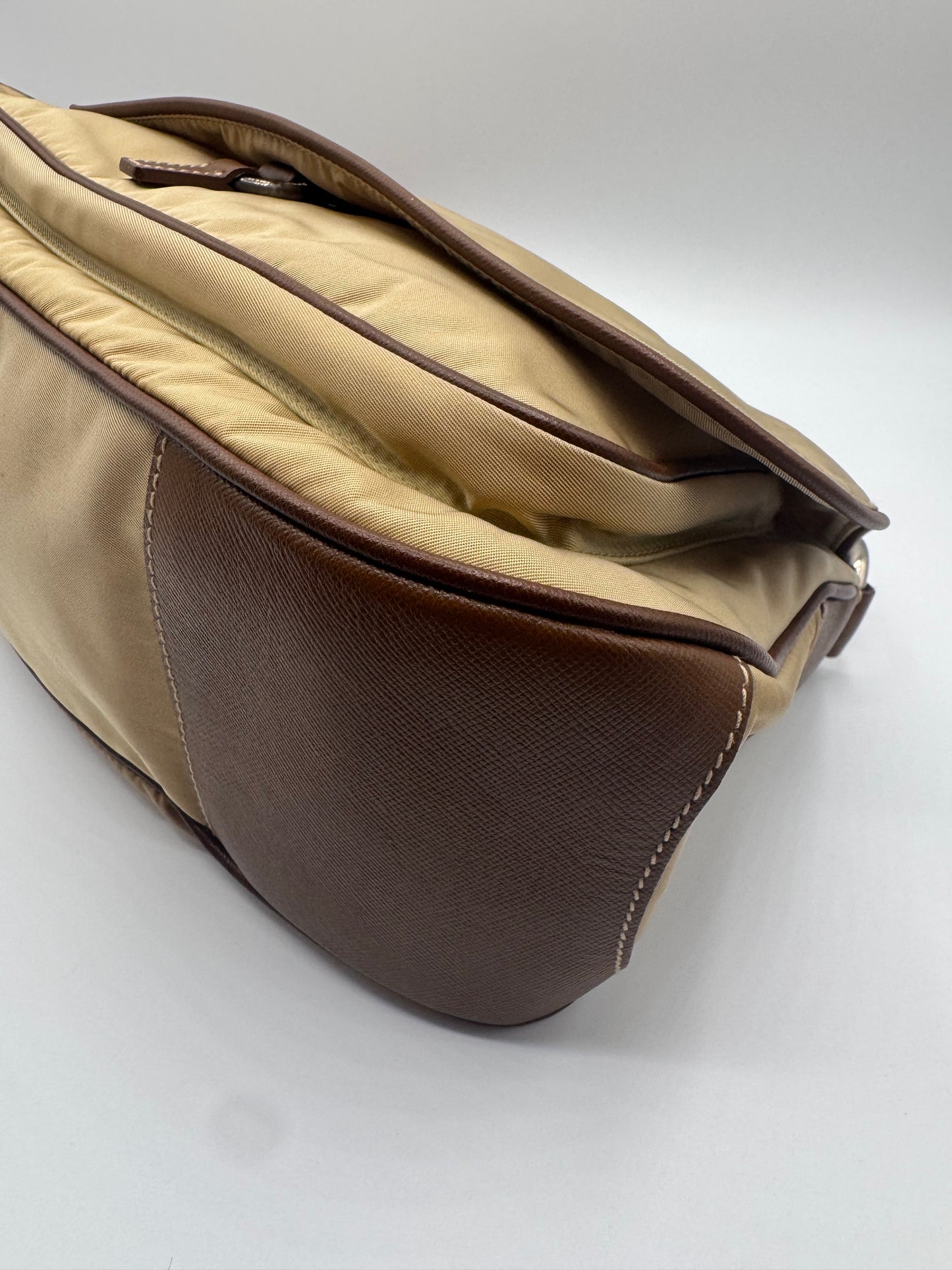 Vintage Prada Nylon Khaki Shoulder Bag