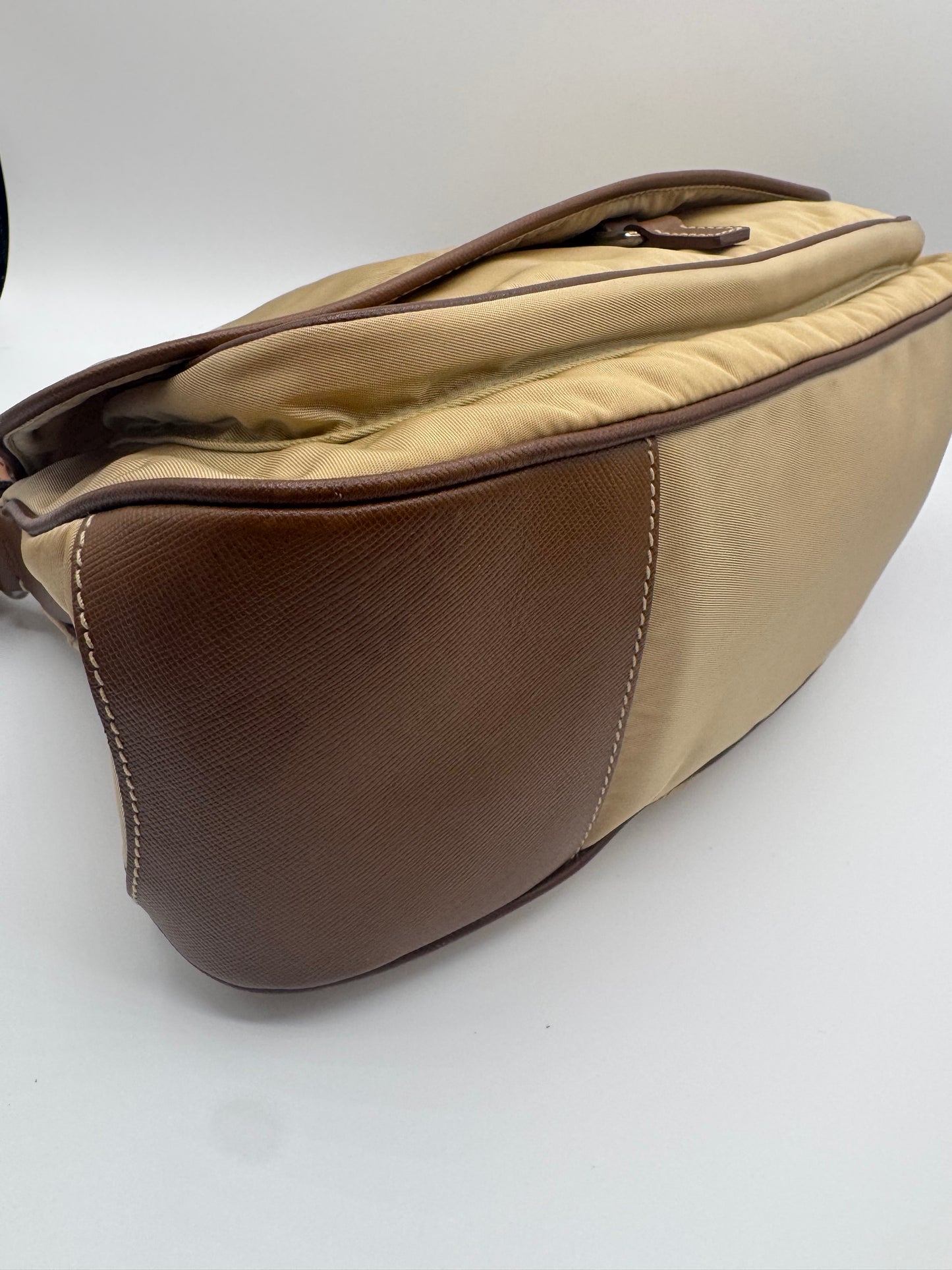 Vintage Prada Nylon Khaki Shoulder Bag