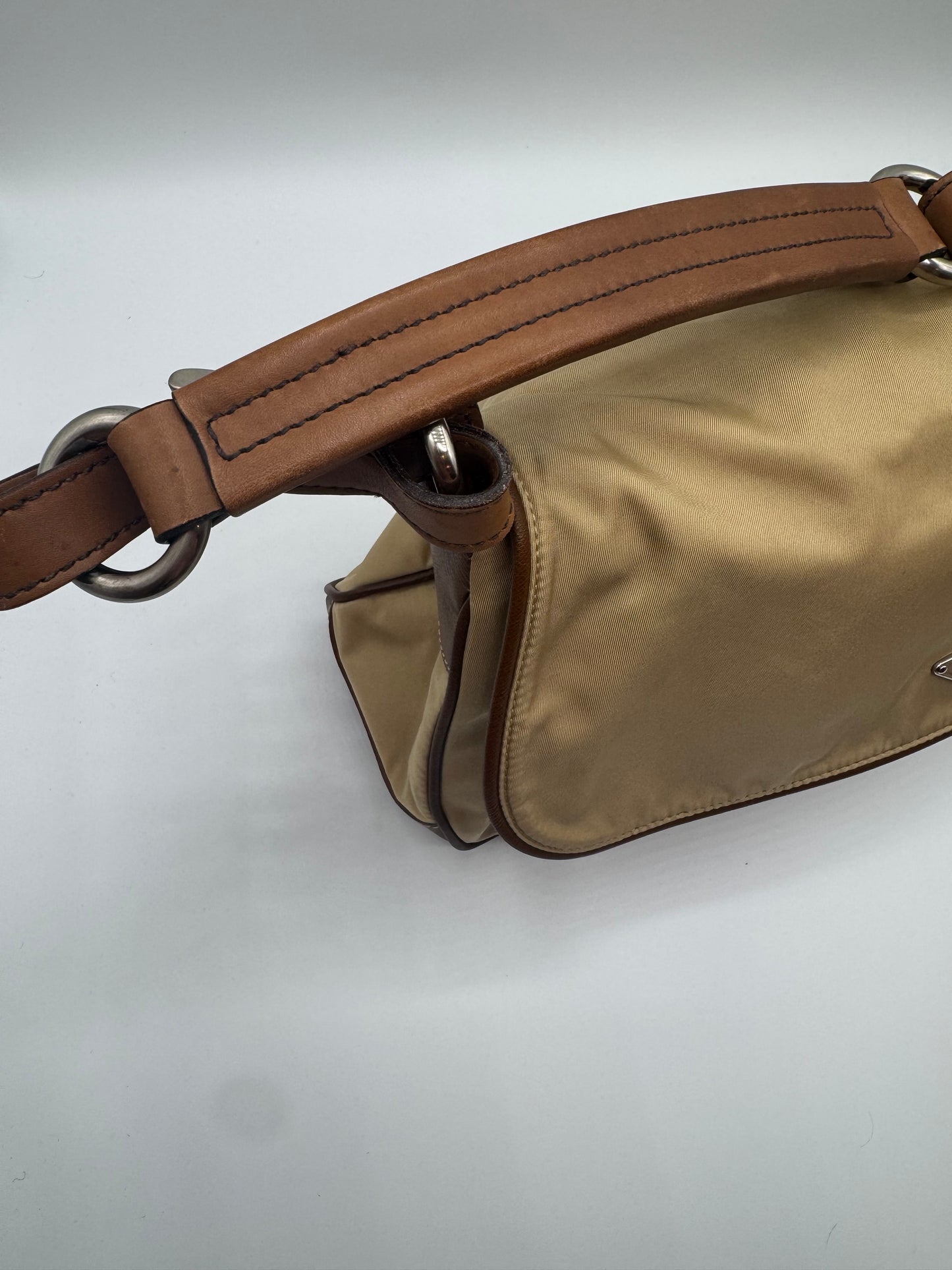 Vintage Prada Nylon Khaki Shoulder Bag