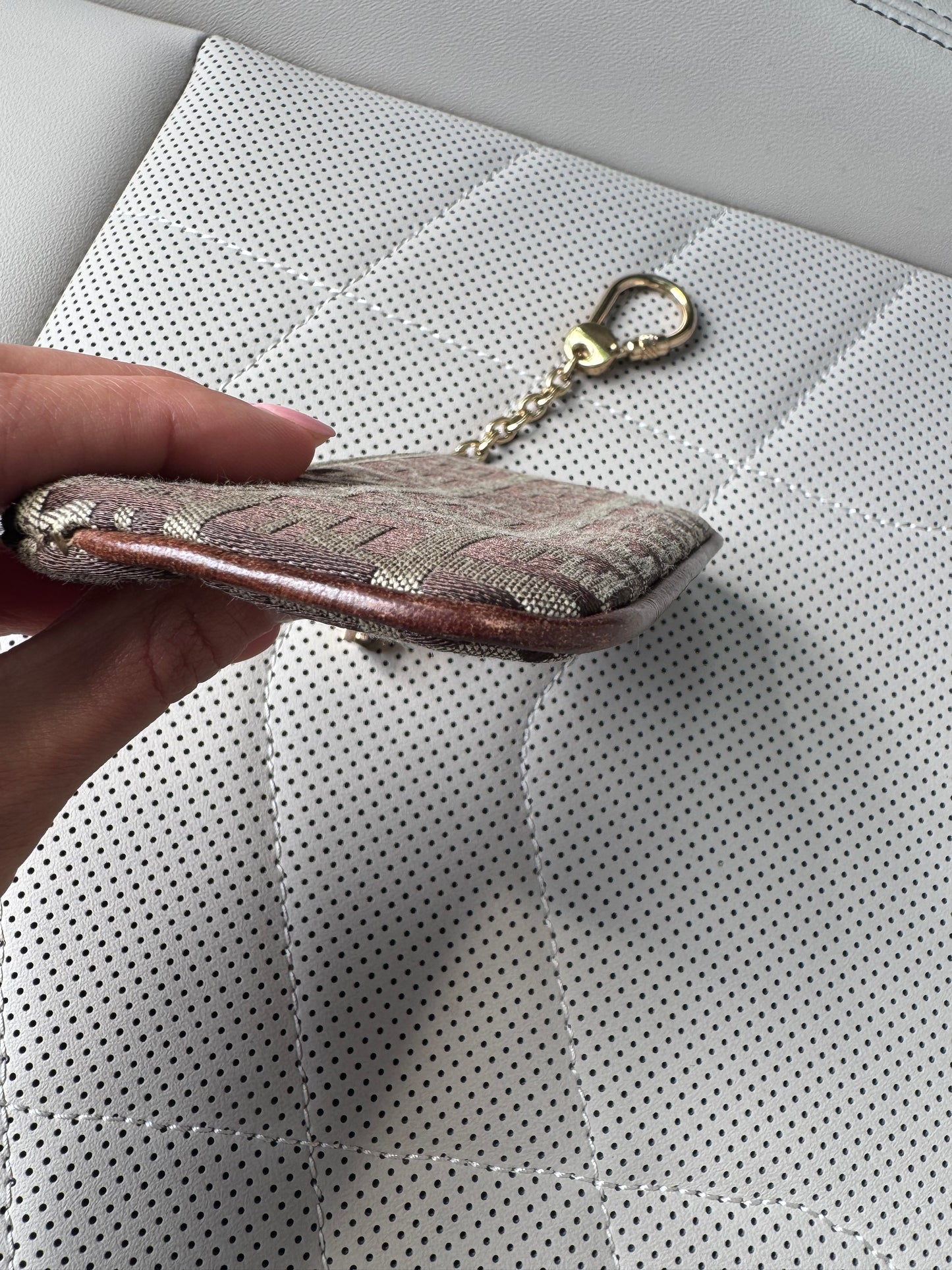 Vintage Fendi Zucchino Tan Key Pouch