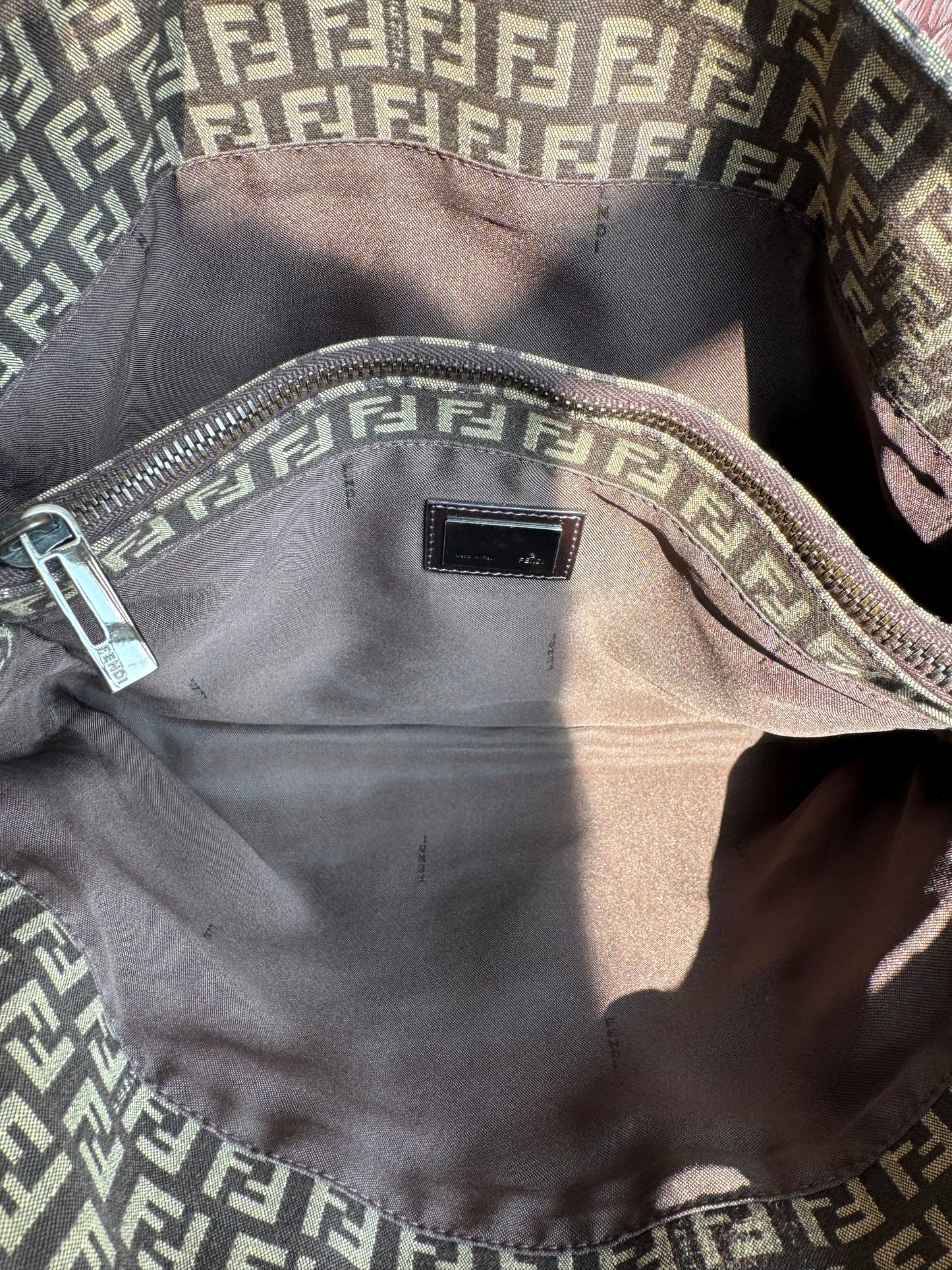 Vintage Fendi Brown Zucchino Tote Bag