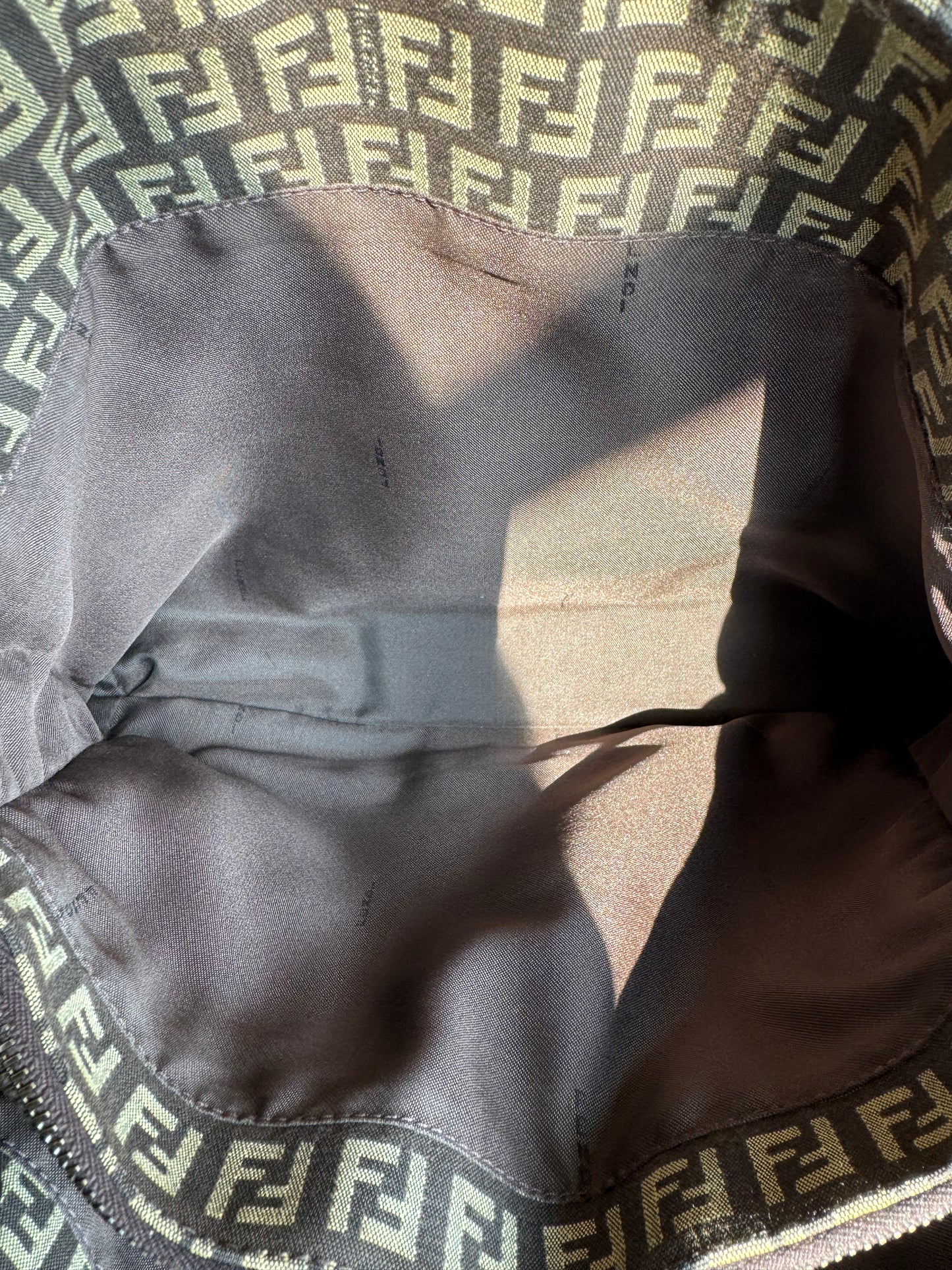 Vintage Fendi Brown Zucchino Tote Bag