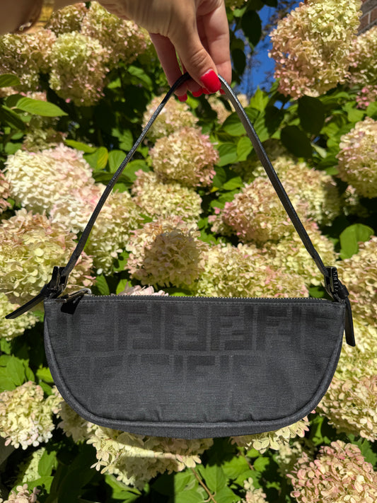 Vintage Fendi Black Pouchette Bag
