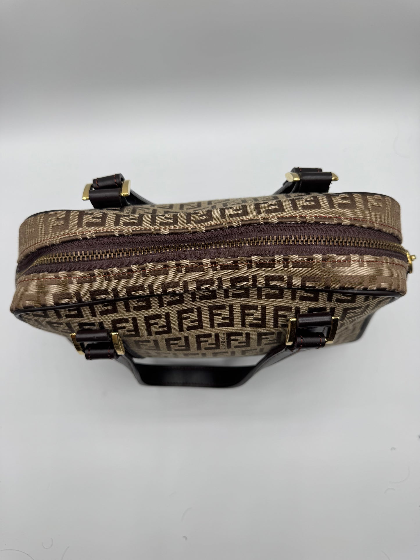 Vintage Fendi Zucchino Boston Bag