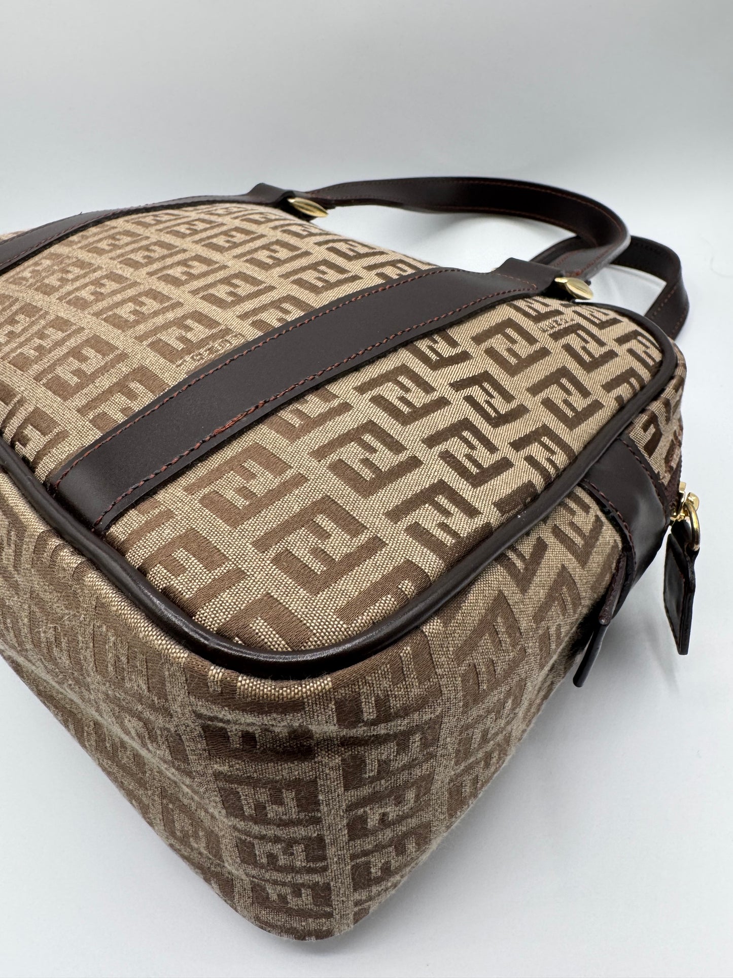 Vintage Fendi Zucchino Boston Bag