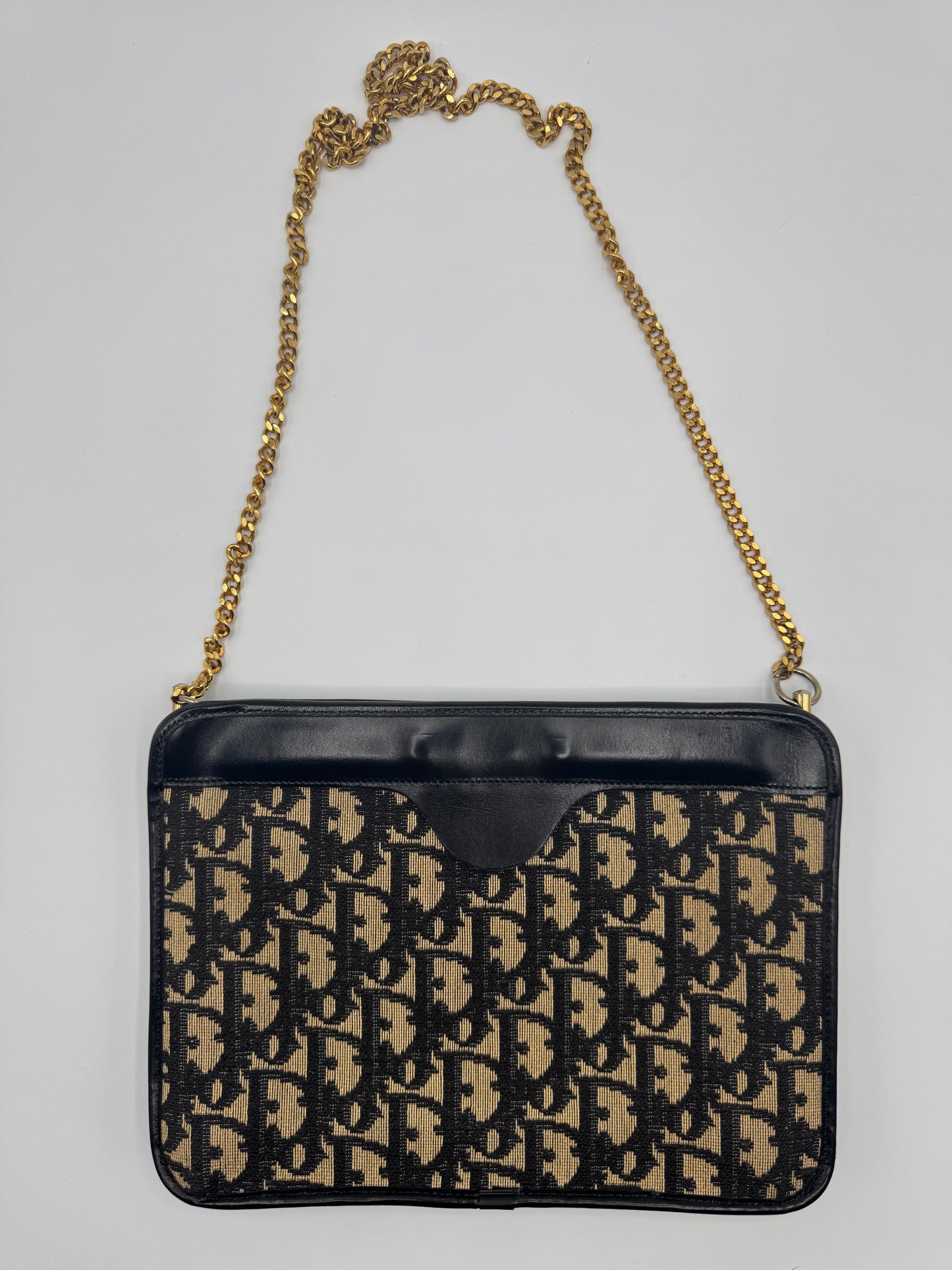 Vintage Dior Clutch on Chain- Navy