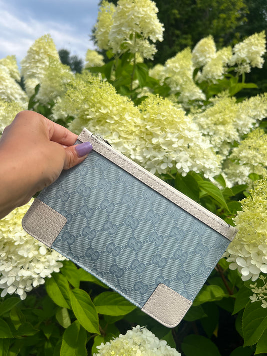 Vintage Gucci Baby Blue Clutch