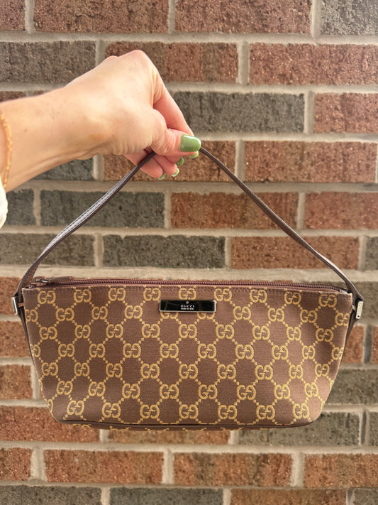 Vintage Gucci Brown Boat Pouchette