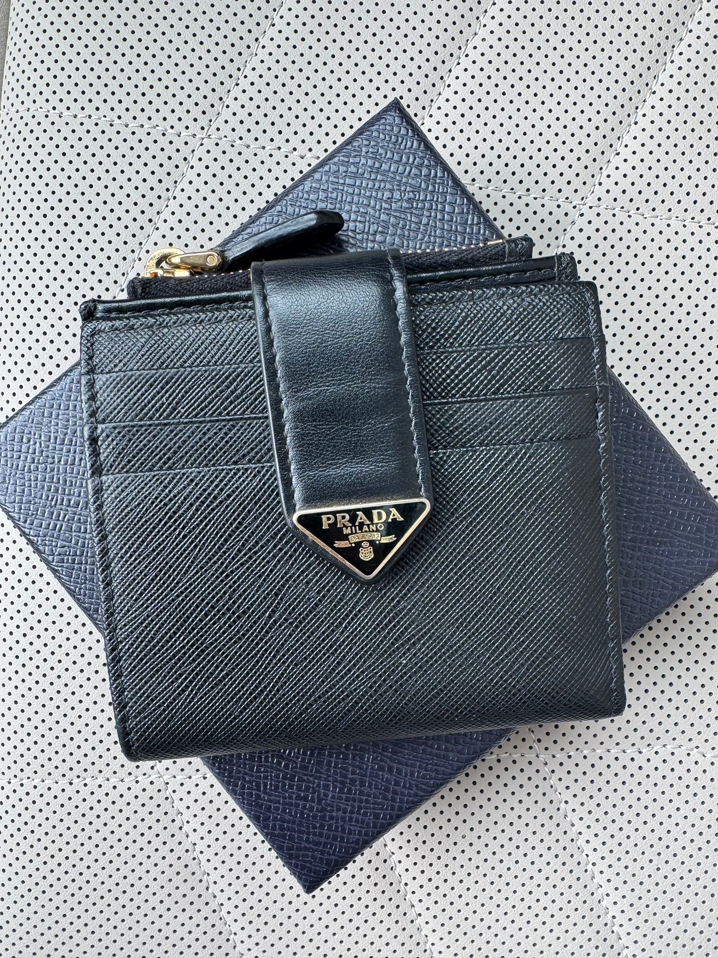 Prada Saffiano Black Leather Wallet