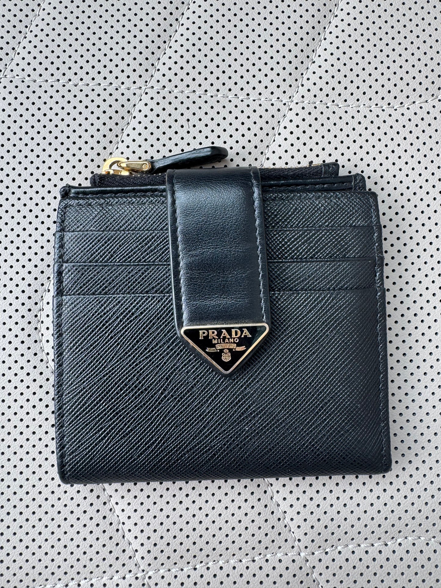 Prada Saffiano Black Leather Wallet
