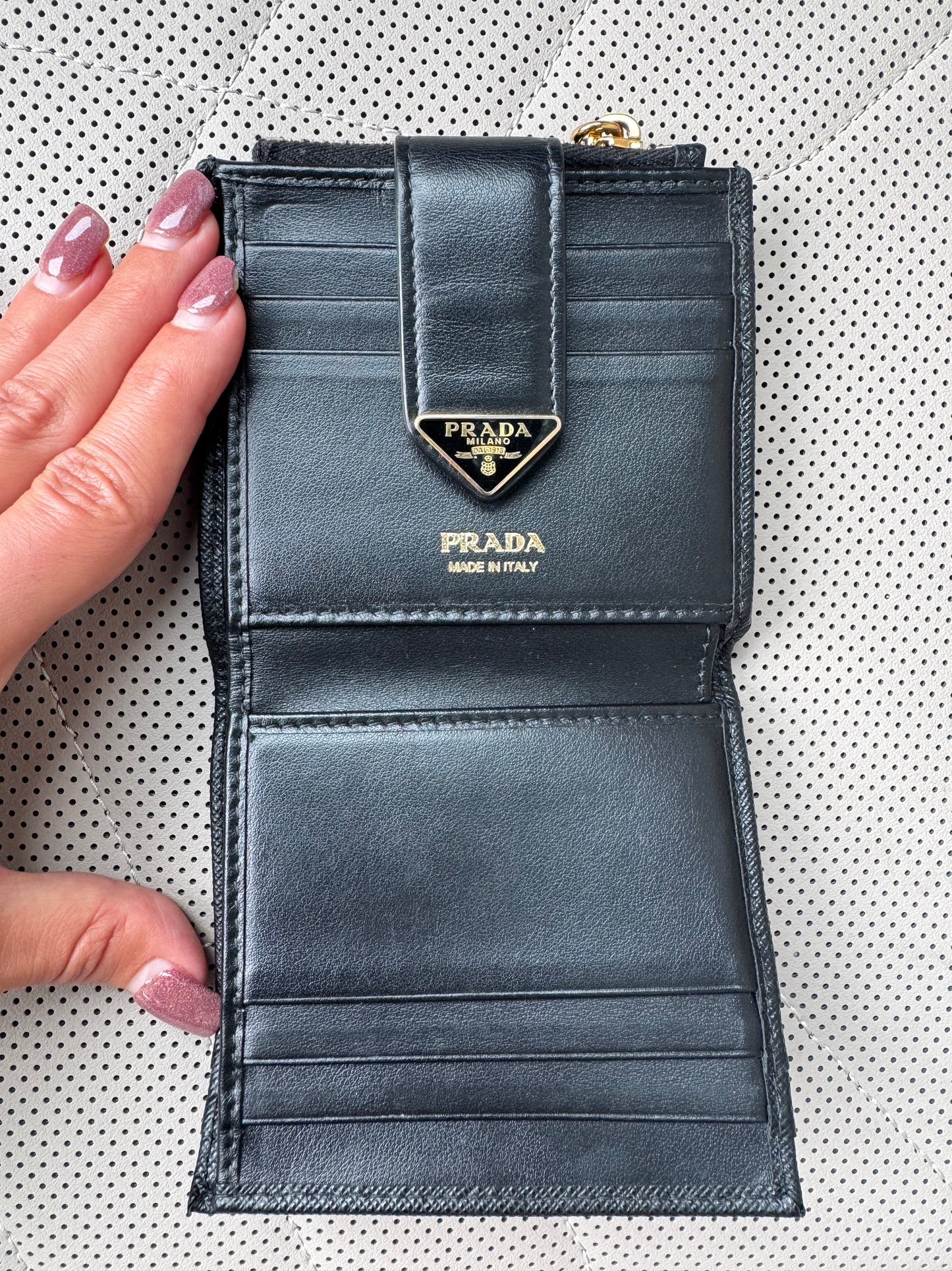 Prada Saffiano Black Leather Wallet