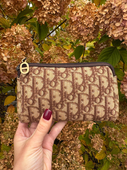 Vintage Dior Trotter Pouch/Mini Clutch- Brown