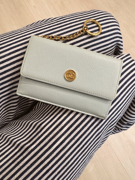 Vintage Chanel Blue Key Pouch